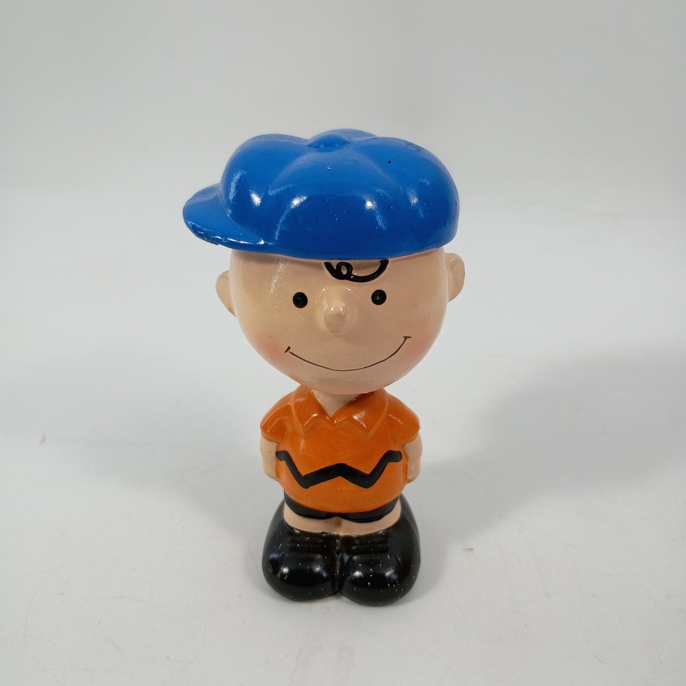Vintage 1950 PEANUTS Charlie Brown with Baseball Cap Bobblehead Nodder Figure